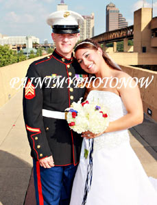 Military man with his girl friend